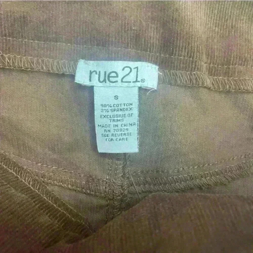 Rue 21 brown corduroy mini skirt with raw edge size small New with Tag - Picture 5 of 7